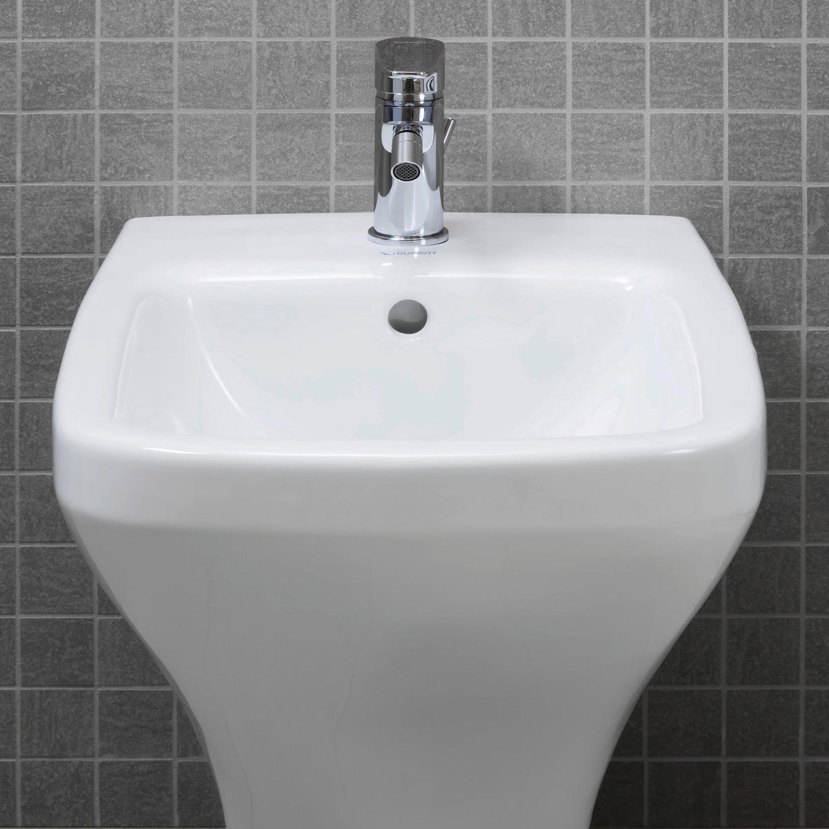 DURAVIT B.1 Einhebel-Bidetmischer Chrom 127 mm Ausladung mit Zugstangen-Ablaufgarnitur