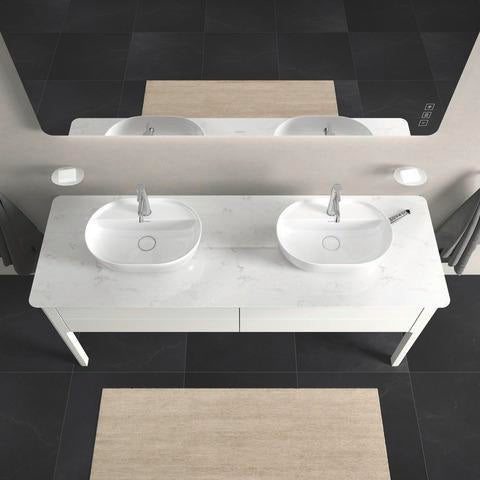 DURAVIT Luv Waschtischunterbau bodenstehend 1733 mm, 2 Auszüge, Weiß Seidenmatt, Tip-On