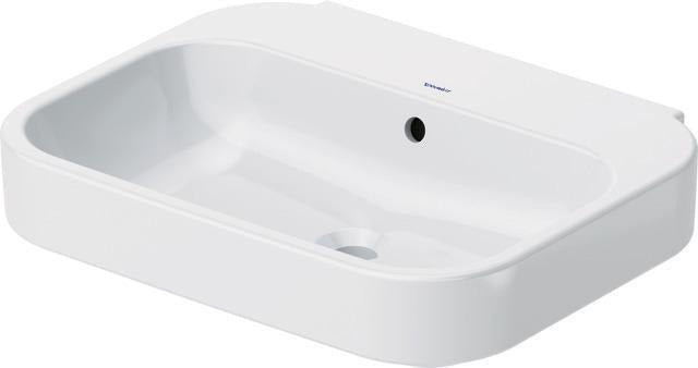 Duravit Waschtisch Happy D.2 600 x 475 mm hängend weiß mit Überlauf und Hahnlochbank