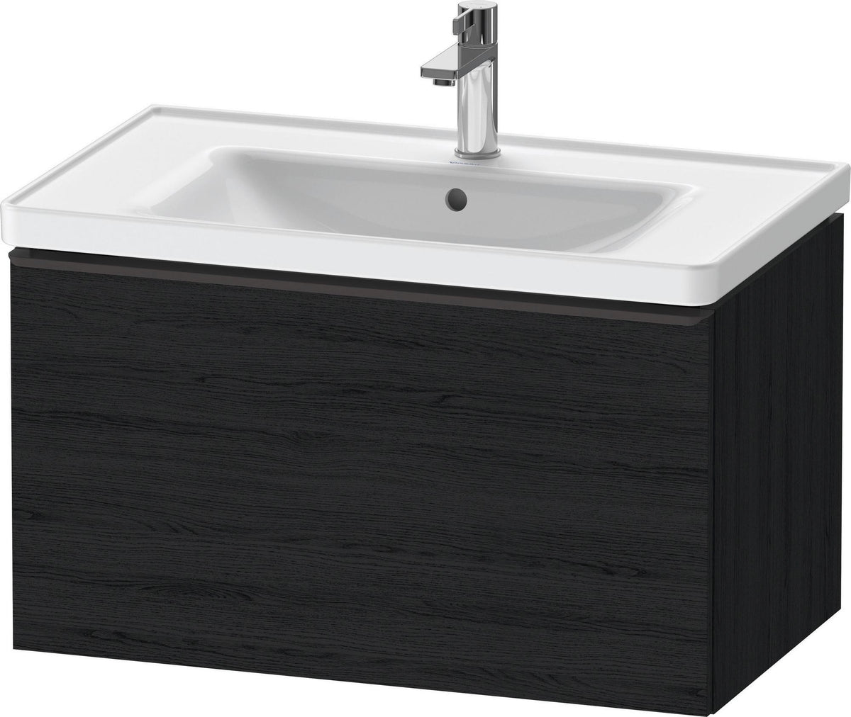 Duravit D-Neo Waschtischunterbau 784 mm Eiche Schwarz Matt mit 1 Auszug und Bronze-Griff