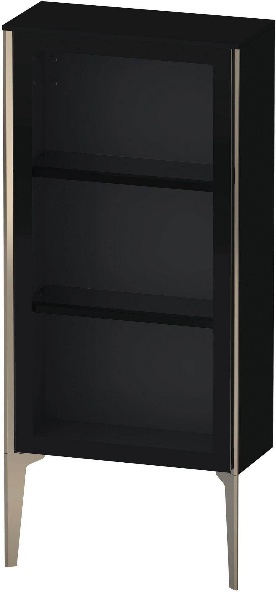 Duravit XViu Halbhochschrank 500 mm Glasfront Schwarz Hochglanz mit Tip-on Technik