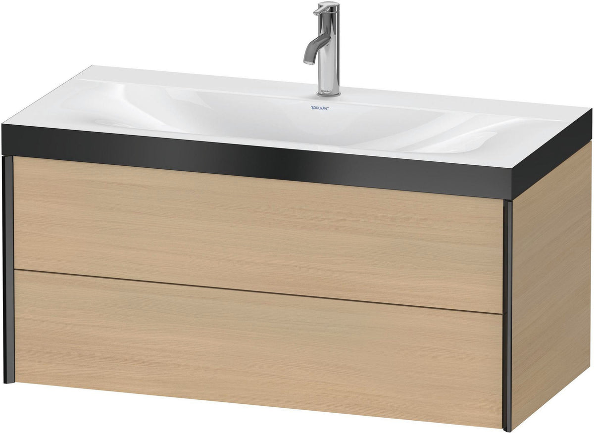 DURAVIT XViu Waschtischunterbauset 1000 mm, 2 Schubkästen, Eiche schwarz matt, c-bonded