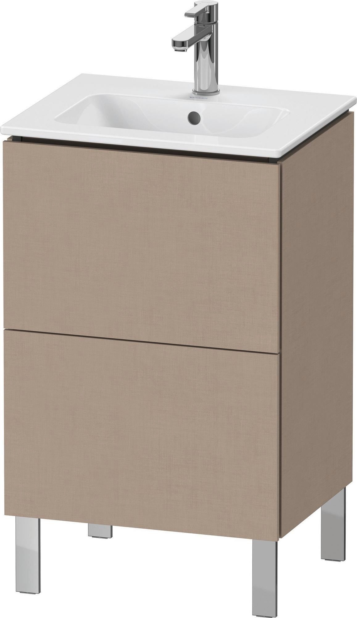 Duravit L-Cube Waschtischunterbau bodenstehend, 2 Auszüge, Weiß Matt, 520 mm