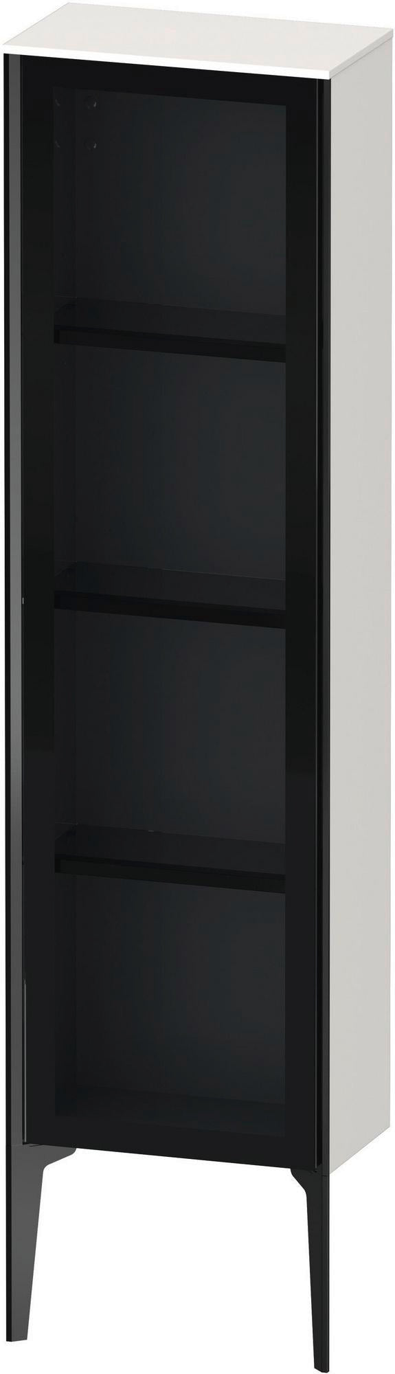 Duravit XViu Halbhochschrank mit Glastür 1330 mm, links, dolomiti grey hochglanz