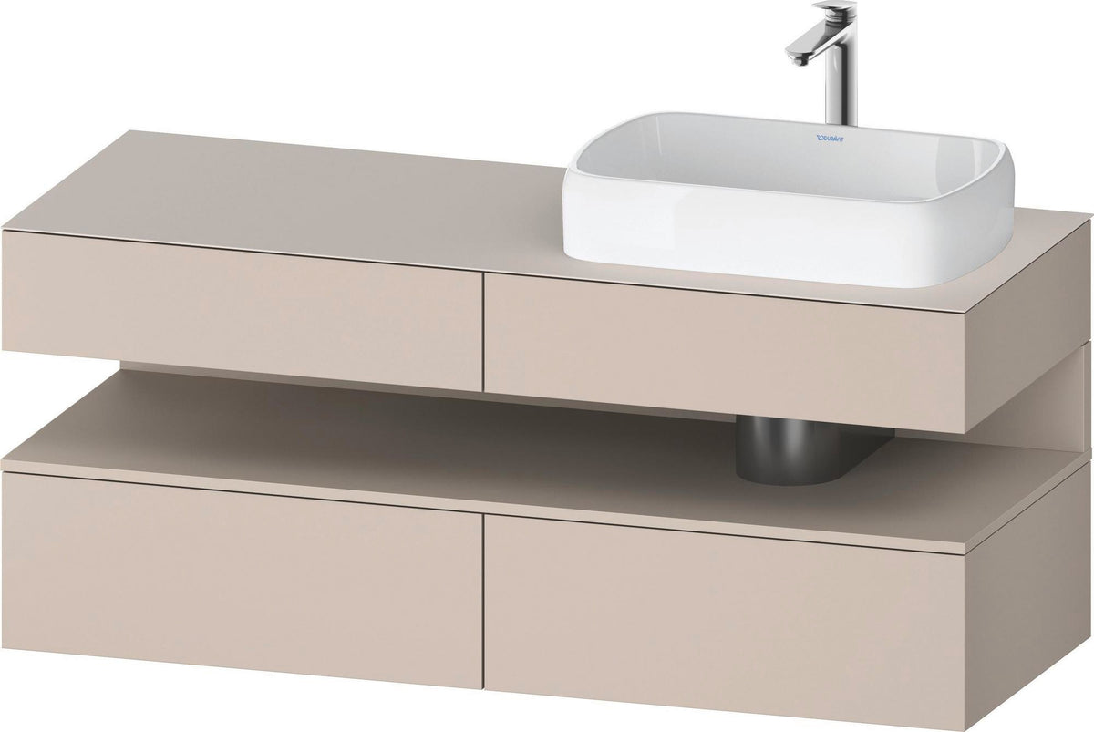 DURAVIT Qatego Konsolenwaschtischunterbau 1400 mm Weiß Matt Eiche Schwarz Matt wandhängend
