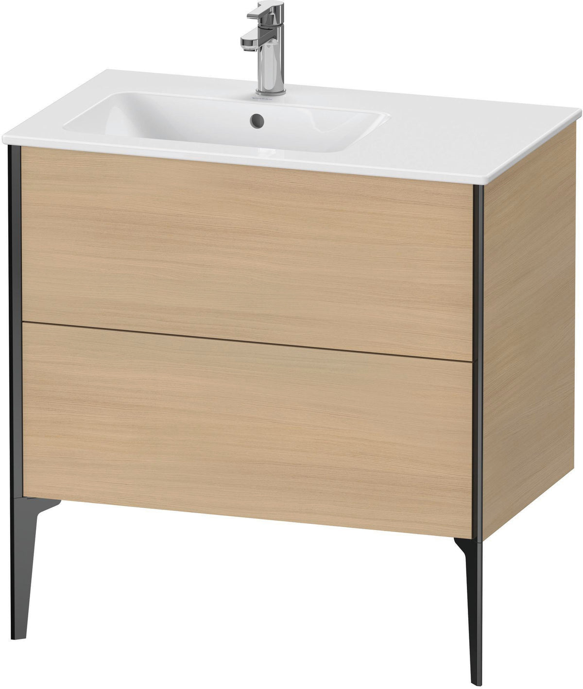 Duravit XViu Waschtischunterbau bodenstehend 810 mm mit 2 Auszügen, weiß matt, Tip-On Technik