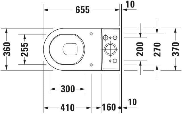 DURAVIT Stand-WC Starck 3 Tiefspüler 655 mm weiß, für Aufsatz-Spülkasten