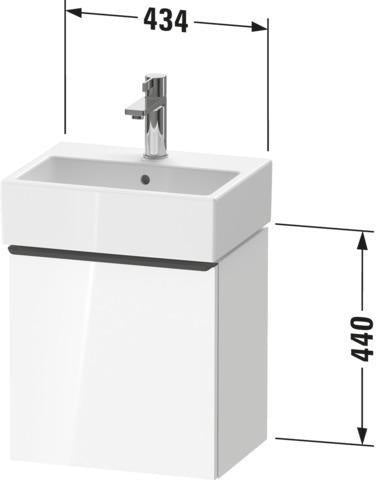 DURAVIT D-Neo Waschtischunterbau 434 mm Eiche Terra Matt, 1 Tür links, wandhängend