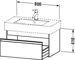 Duravit Ketho Waschtischunterbau 800 mm wandhängend, 1 Auszug, weiß matt – mit Soft-Close