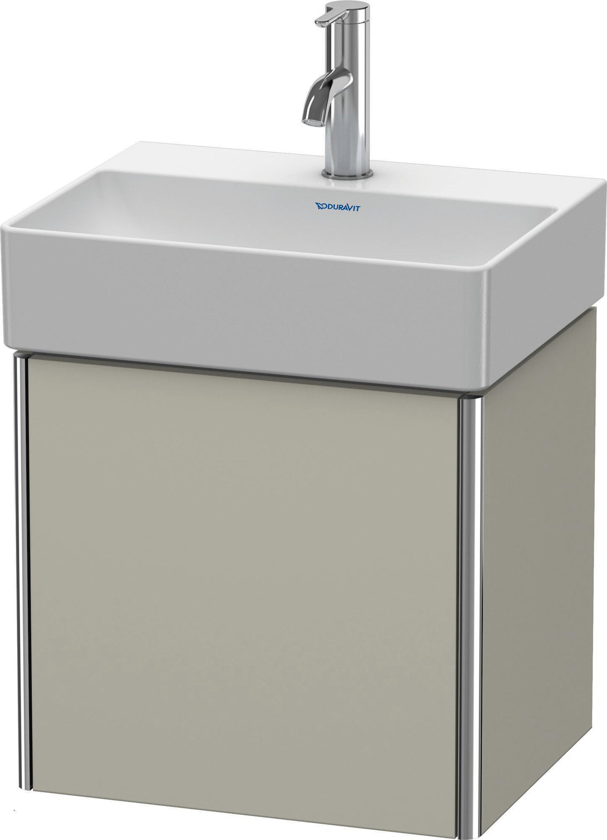 Duravit XSquare Waschtischunterbau 434 mm taupe seidenmatt, 1 Tür links, wandhängend, Tip-On
