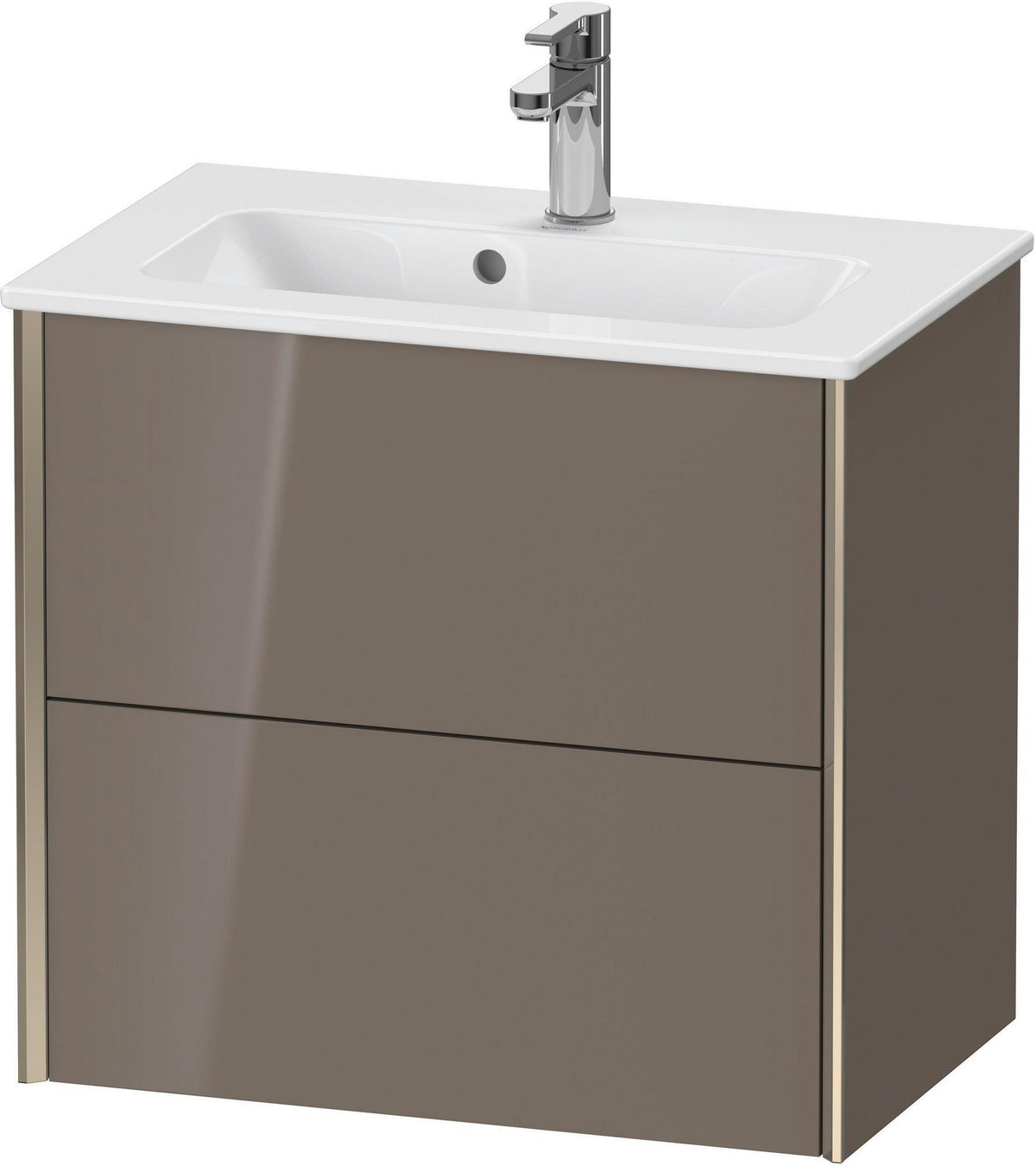 DURAVIT XViu Waschtischunterbau wandhängend 610 mm, 2 Schubladen, champagner matt/weiß matt