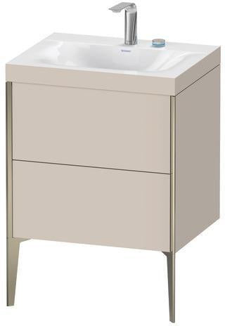 Duravit Möbelwaschtischset XVIU 600x480mm Cha ma / ta s-matt Ra 83 o HL – Viu Waschtisch mit Unterbau