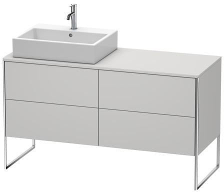 Duravit XSquare Waschtischunterbau 1400 mm mit integriertem Fußgestell – Becken links, s-matt