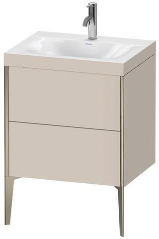 Duravit Möbelwaschtischset XVIU 600x480mm Cha ma / ta s-matt Ra 83 o HL – Viu Waschtisch mit Unterbau