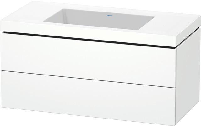 Duravit L-Cube Waschtischset 1000x480mm mit Vero Air Waschtisch, 2 Schubkästen, ohne Überlauf, s-matt