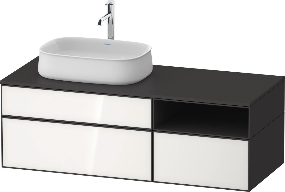 DURAVIT Zencha Konsolenwaschtischunterbau 1300 mm Eiche Anthrazit wandhängend