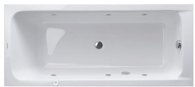 Duravit D-Code Whirlwanne 1800x800mm Einbau, Acryl, 2 Rückenschrägen, Jet Project, Weiß