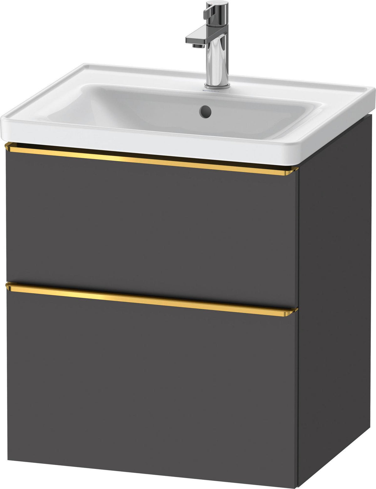Duravit D-Neo Waschtischunterbau 584 mm betongrau matt mit Auszug und Schubkasten