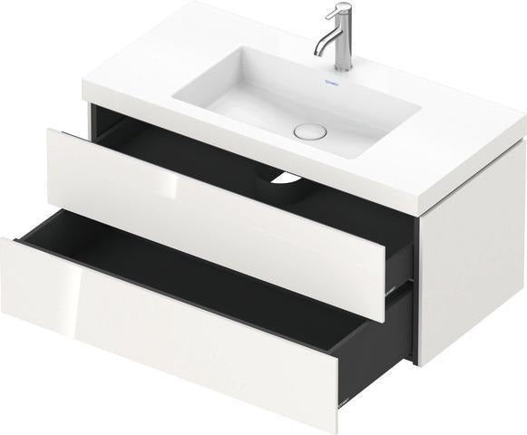 Duravit L-Cube Waschtischset 1000x480 mm mit Vero Air Möbelwaschtisch und 2 Schubkästen in Steingrau matt