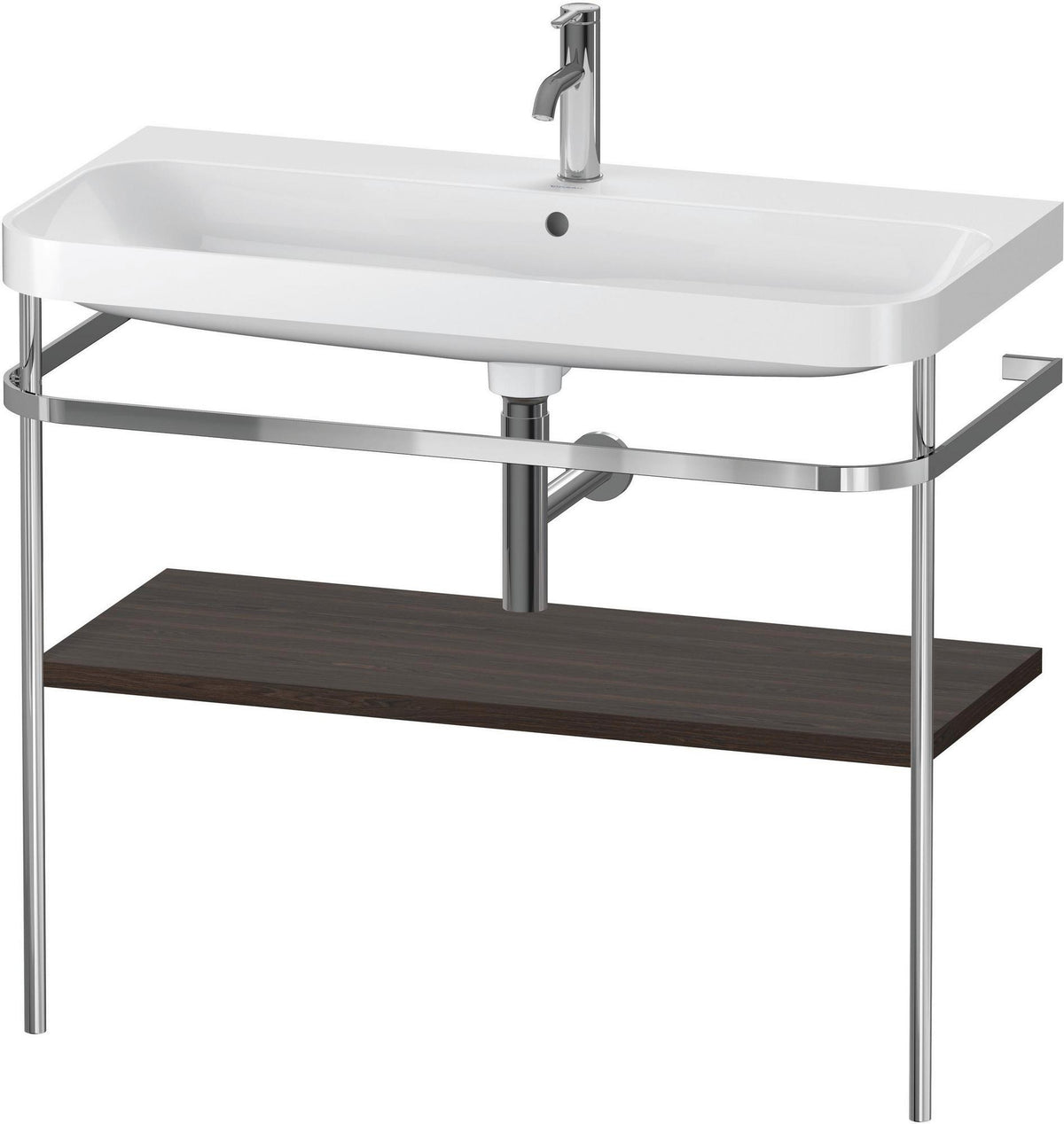 Duravit Happy D.2 c-shaped Waschtischset mit Metallkonsole, 975 mm, Taupe