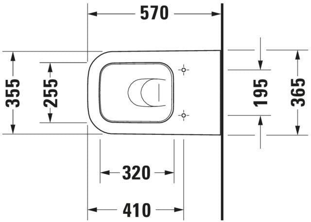 DURAVIT Stand-WC Happy D.2 570 mm Tiefspüler, Abgang waagerecht, weiß