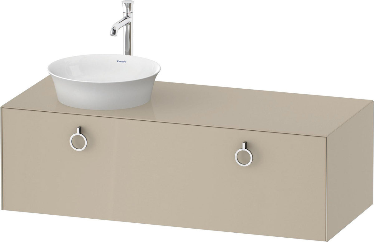 DURAVIT White Tulip Waschtischunterbau 1300 mm, 1 Auszug, Nussbaum/Taupe Hochglanz, wandhängend