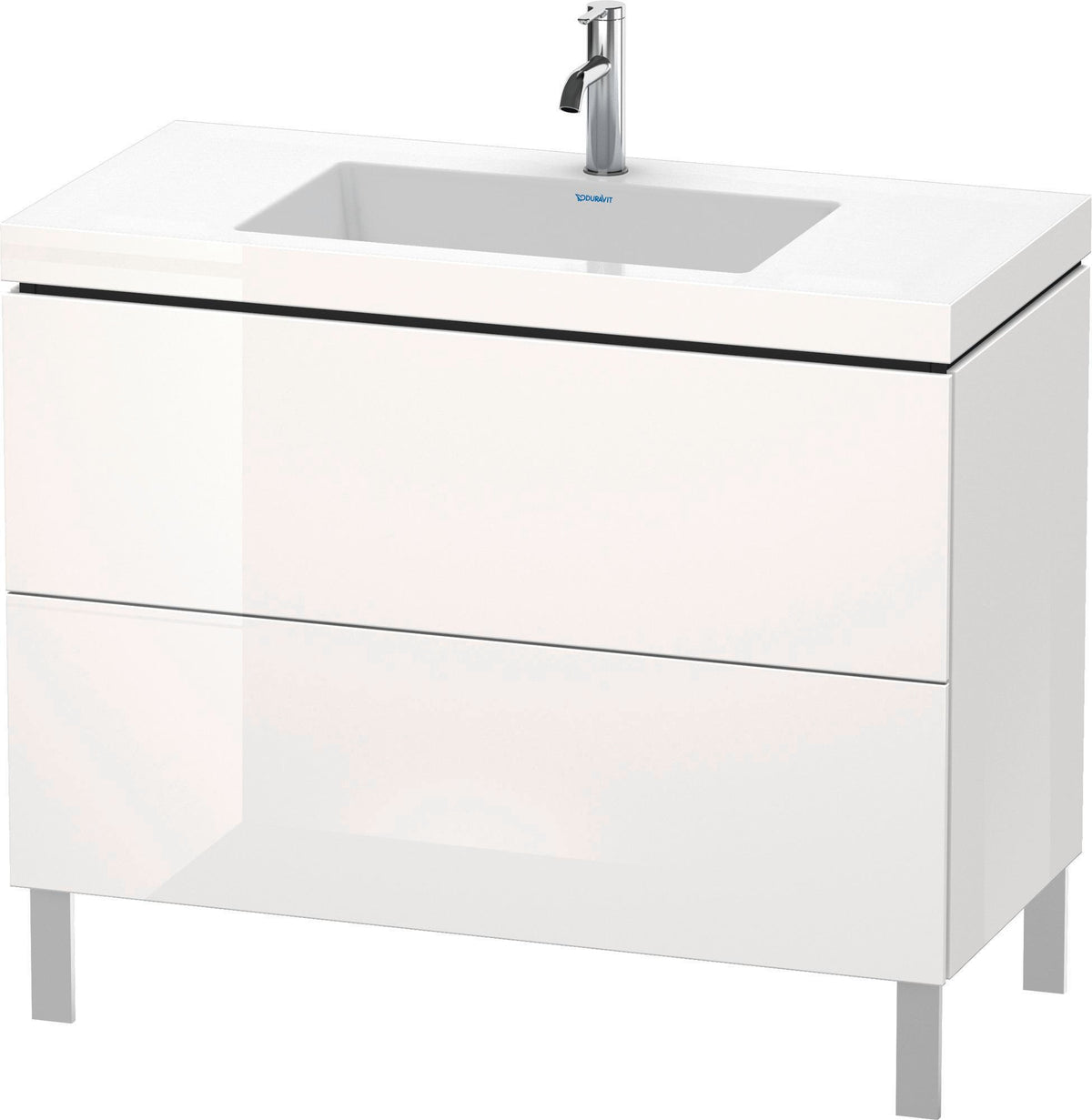 DURAVIT L-Cube Waschtischset mit Vero Air, 1000 mm, betongrau matt, 2 Auszüge, c-bonded
