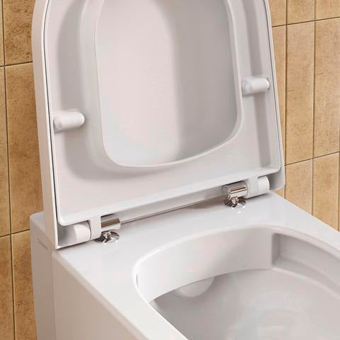 DURAVIT Balcoon WC-Sitz mit Absenkautomatik und Edelstahl-Scharnieren, Weiß Glänzend