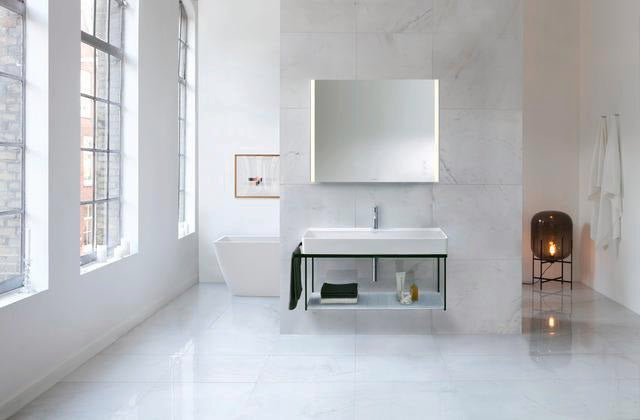 Duravit DuraSquare Metallkonsole mit Handtuchhalter links/rechts, Chrom, 1063 mm, für Waschtisch 235310