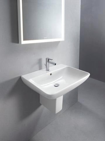 Duravit Waschtisch ME by Starck 650 mm Weiß Seidenmatt mit Überlauf und Hahnlochbank