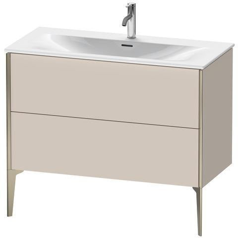 Duravit XVIU Waschtischunterbau 1010 mm mit 2 Auszügen in Champagner Matt – Badmöbel für Viu 234410
