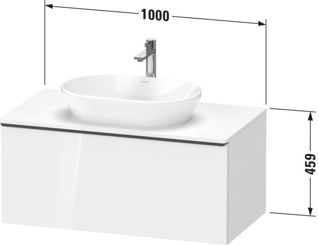 Duravit D-Neo Konsolenwaschtischunterbau 1000 mm Eiche Terra Matt mit 1 Auszug und Bronze Griff
