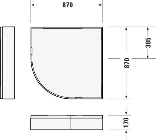 Duravit Wannenträger D-CODE 800x800 mm – Quadratischer Duschwannenträger aus Polystyrol