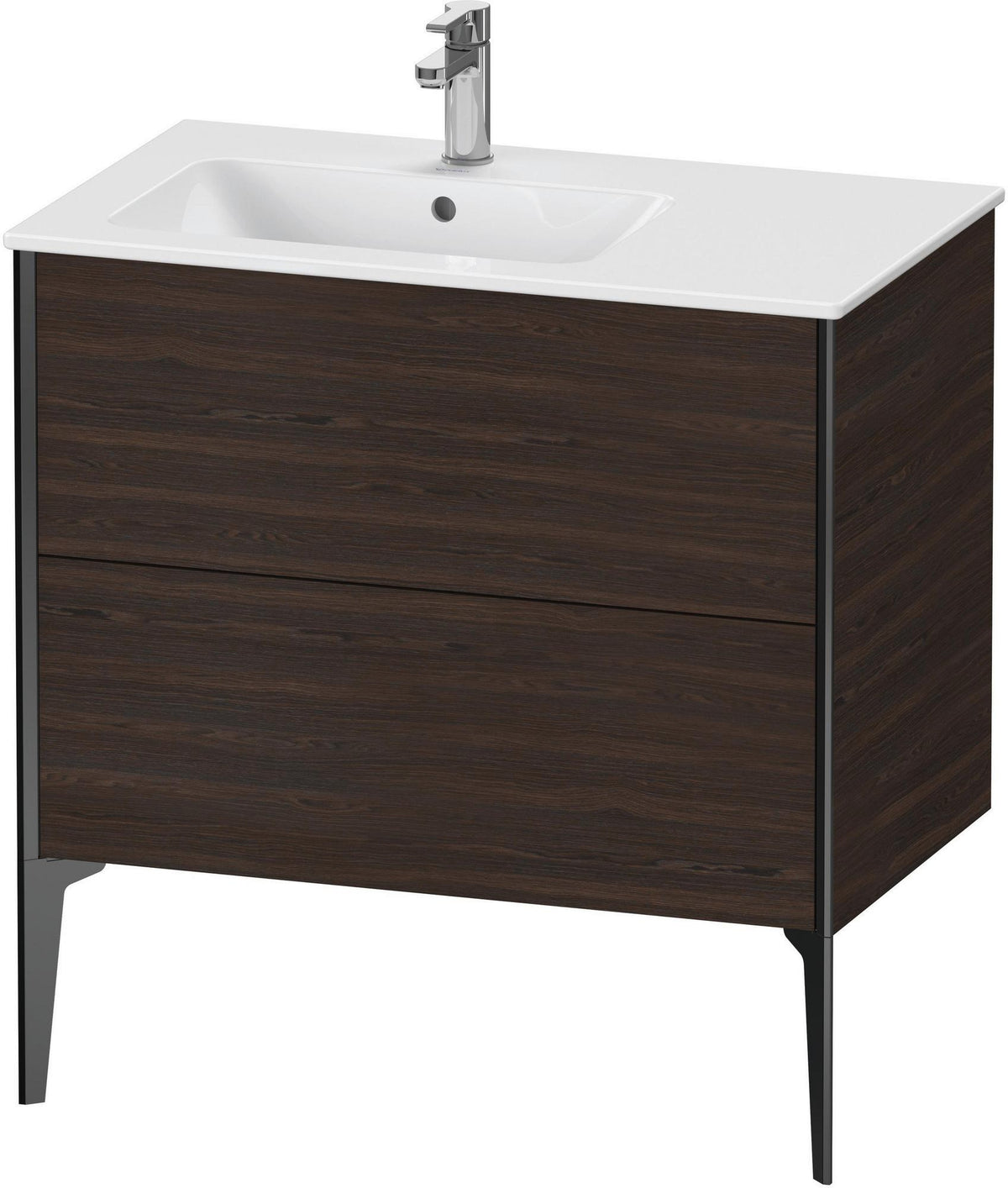 Duravit XViu Waschtischunterbau bodenstehend 810 mm mit 2 Auszügen, weiß matt, Tip-On Technik