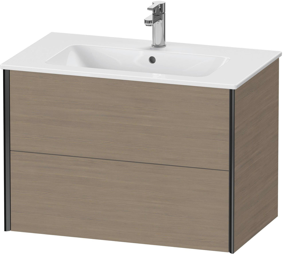 Duravit XViu Waschtischunterbau wandhängend 810 mm, 2 Schubkästen, champagner matt/weiß matt – ohne Griff, mit Tip-On-Technik