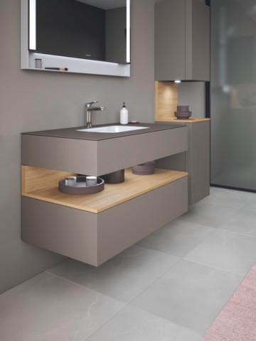 DURAVIT Qatego Einbauwaschtisch mit Konsolenwaschtischunterbau 1000 mm, 1 Auszug, antibakteriell