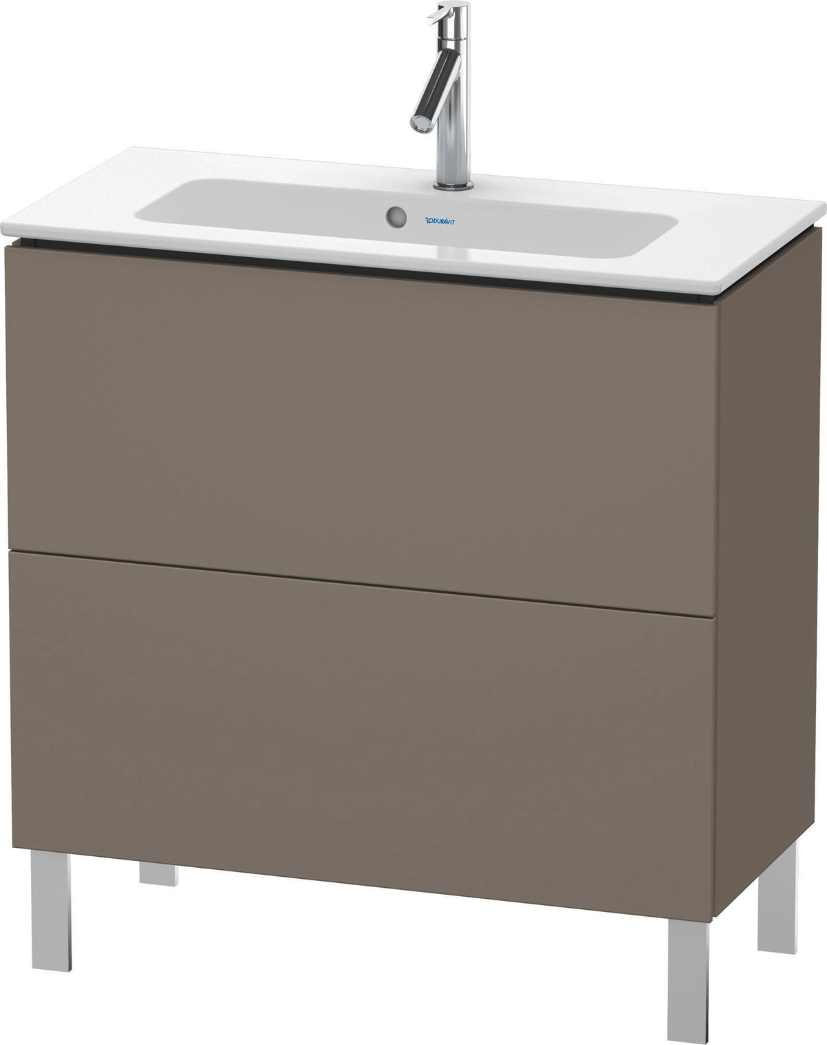 Duravit L-Cube Waschtischunterbau 820 mm, 2 Auszüge, bodenstehend, Weiß Matt
