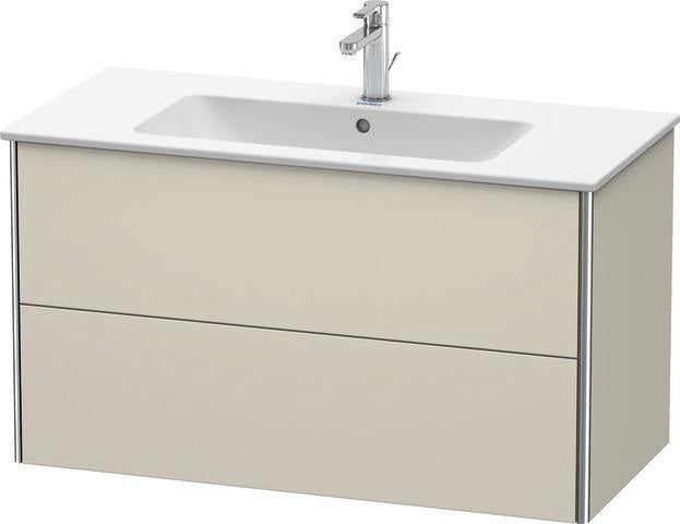 Duravit XSQUARE Waschtischunterbau 1010 mm s-matt mit 2 Schubkästen und Ahorn Innenausstattung