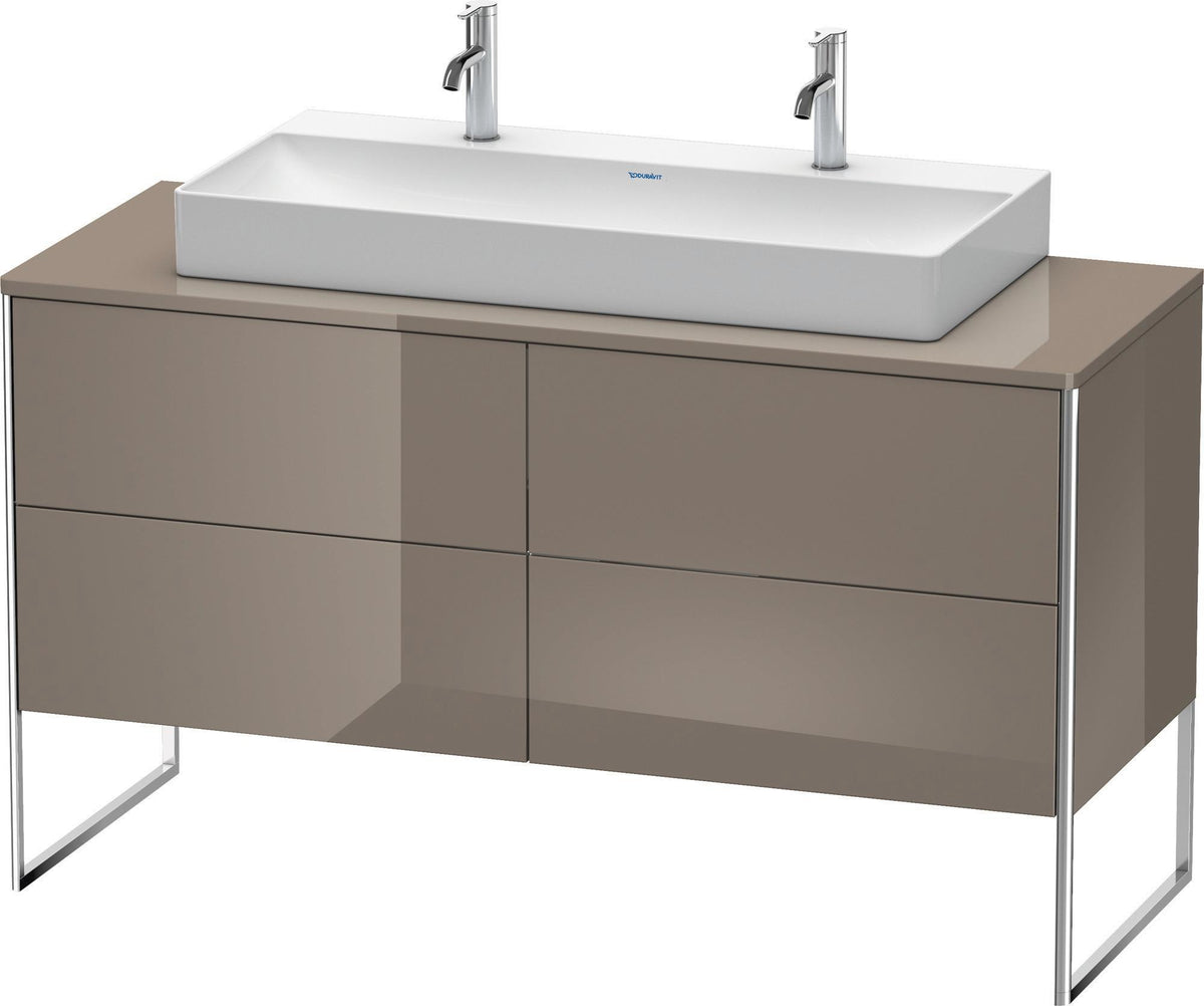 Duravit XSquare Waschtischunterbau 1400 mm betongrau matt mit 4 Auszügen und Tip-On-Technik