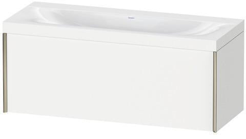 Duravit Möbelwaschtischset XVIU 1200x480mm Chaos-Marmor / Ta s-matt mit Unterbau und Auszug