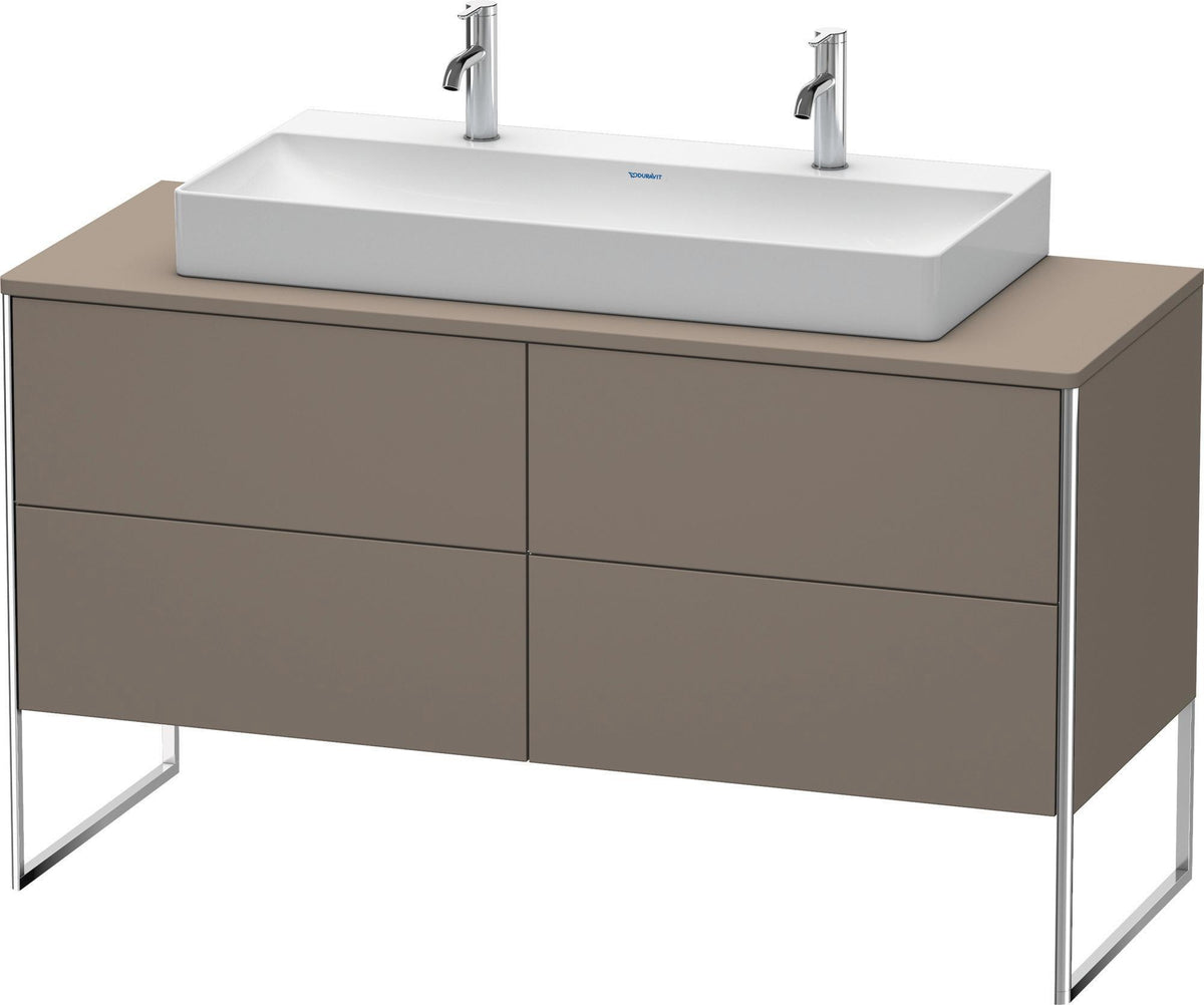 Duravit XSquare Waschtischunterbau 1400 mm betongrau matt mit 4 Auszügen und Tip-On-Technik