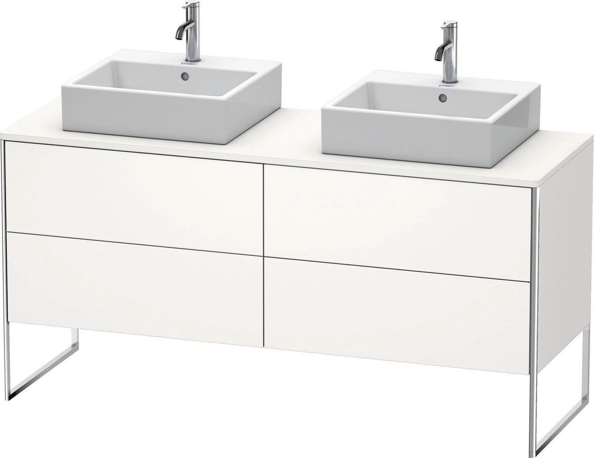 DURAVIT XSquare Waschtischunterbau 1600 mm betongrau matt, 4 Schubkästen, Tip-On, bodenstehend