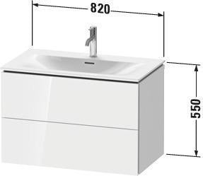 Duravit L-Cube Waschtischunterbau 820 mm weiß matt mit 2 Schubkästen und Tip-On-Technik