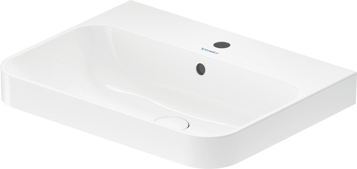 DURAVIT Aufsatzbecken Happy D.2 Plus 600 mm Weiß mit Überlauf und Hahnlochbank