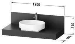 DURAVIT Balcoon Konsole 1200x550x370 mm mit Ausschnitt mittig, Lava Struktur, ohne Beleuchtung
