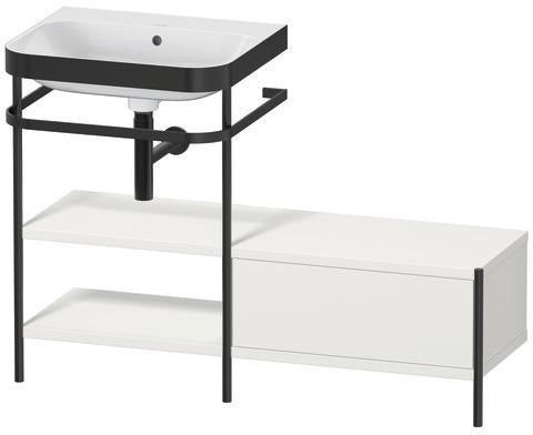 Duravit Waschtischset Happy D.2 Plus 1200x490 mm Ein Hahnloch Taupe Supermatt mit Konsole