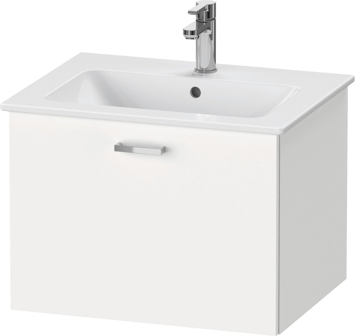 Duravit XBase Waschtischunterbau 600 mm wandhängend, 1 Auszug, weiß matt, mit Soft-Close