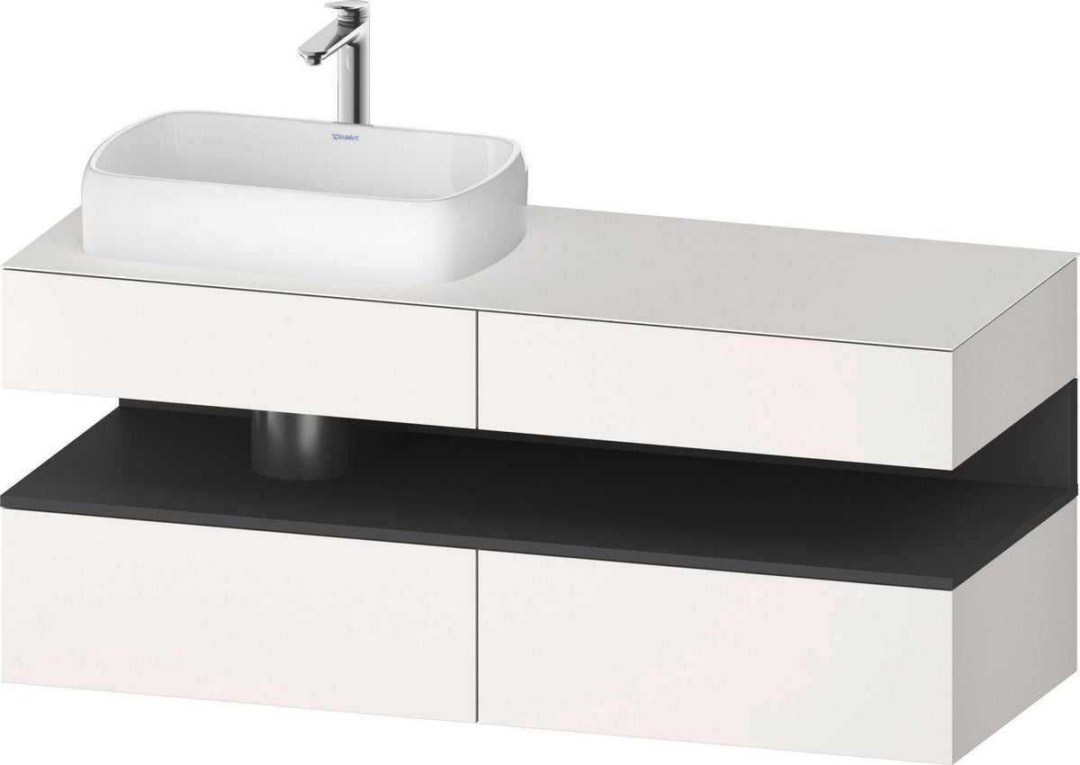 DURAVIT Qatego Studio F. A. Porsche Konsolenwaschtischunterbau 1400 mm Weiß Matt mit LED-Nischenbeleuchtung