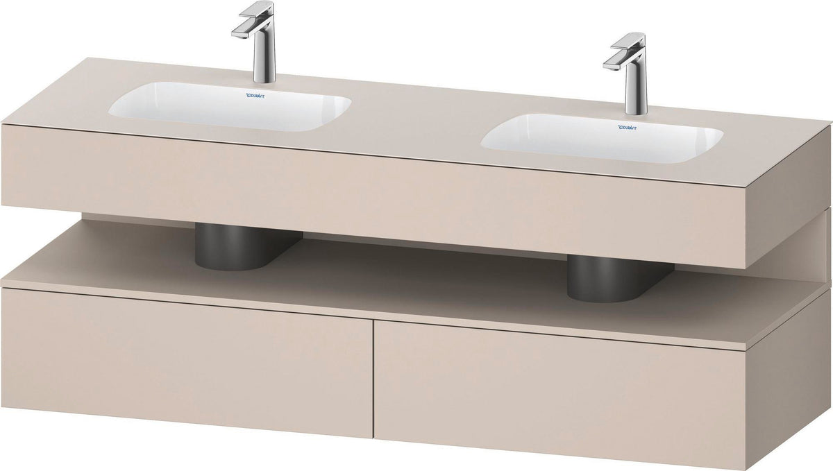 DURAVIT Qatego Studio F. A. Porsche Waschtischset 1600 mm mit Konsolenwaschtischunterbau, 2 Auszüge