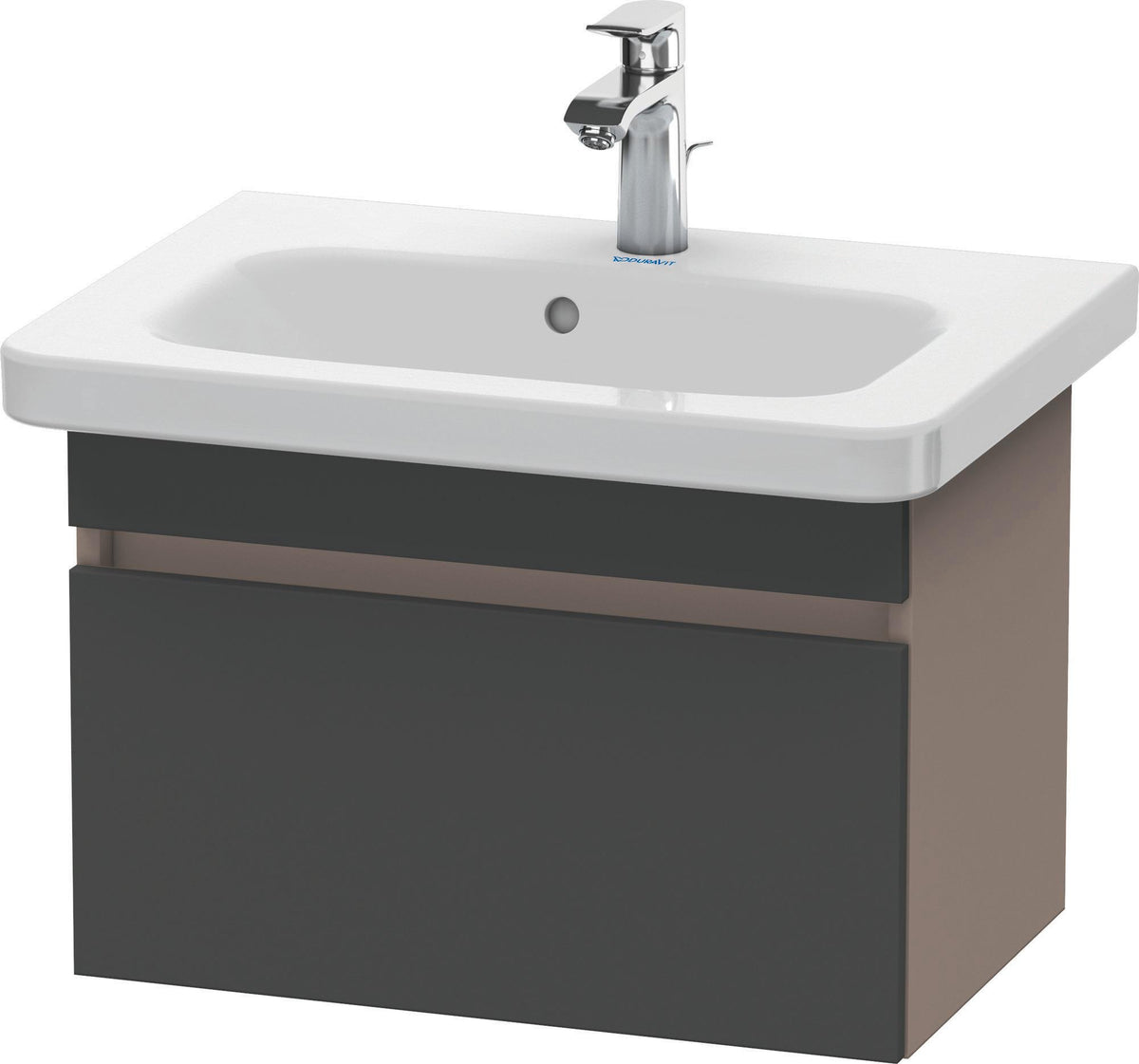 DURAVIT DuraStyle Waschtischunterbau wandhängend 580 mm betongrau matt mit Soft-Close-Auszug